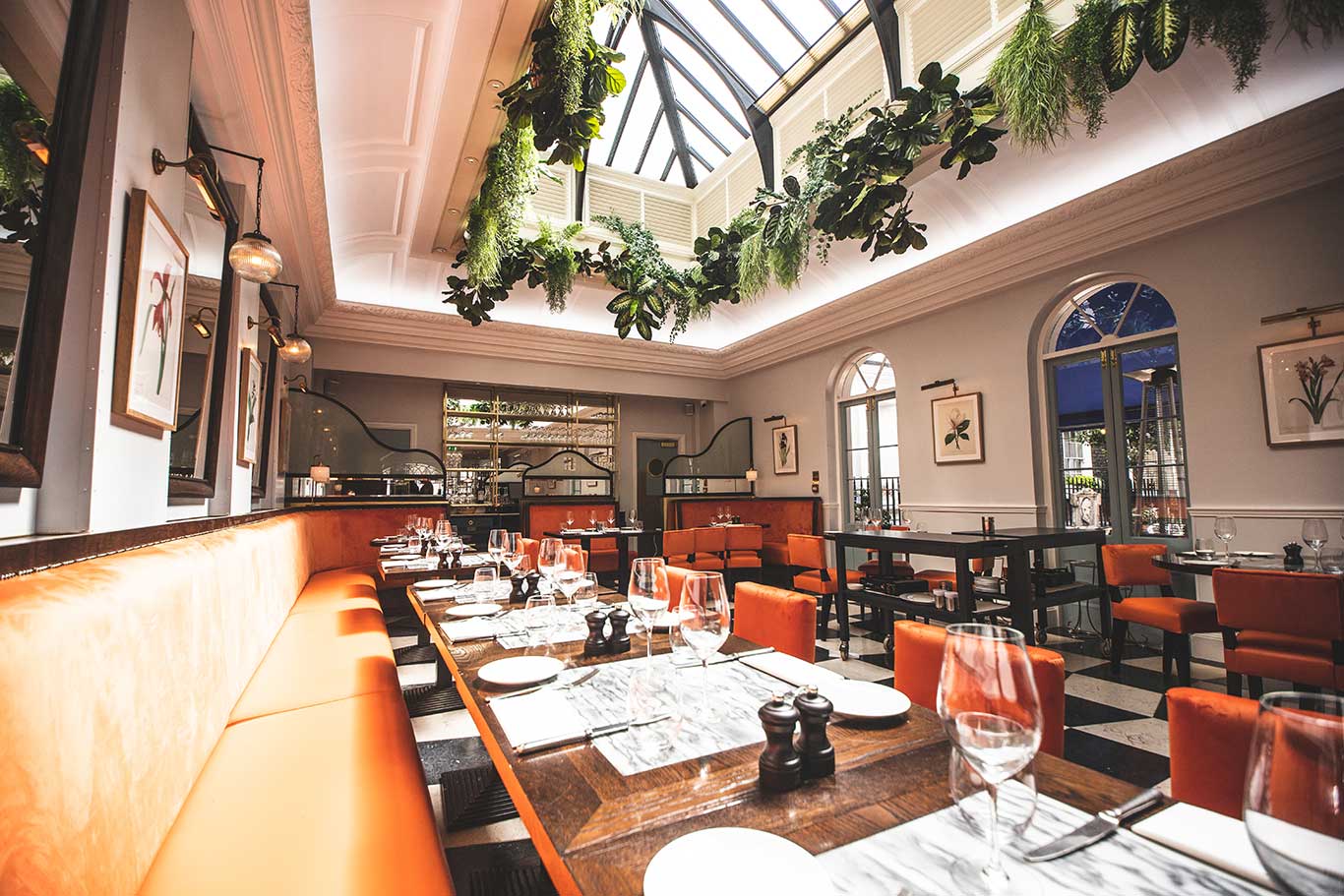 Interior courtyard and hospitality space at 30 Curzon Street